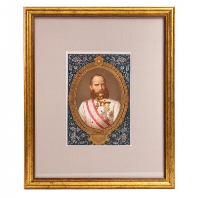 Portret młodego cesarza Franciszka Józefa I. Chromolitografia
